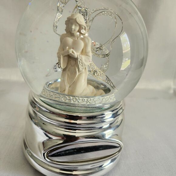 Danbury Falls Angel Water Globe With Music Box Plays Amazing Grace 6.5" Tall - Picture 7 of 8